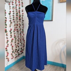 H&M Chic Royal Blue Halter Midi Dress